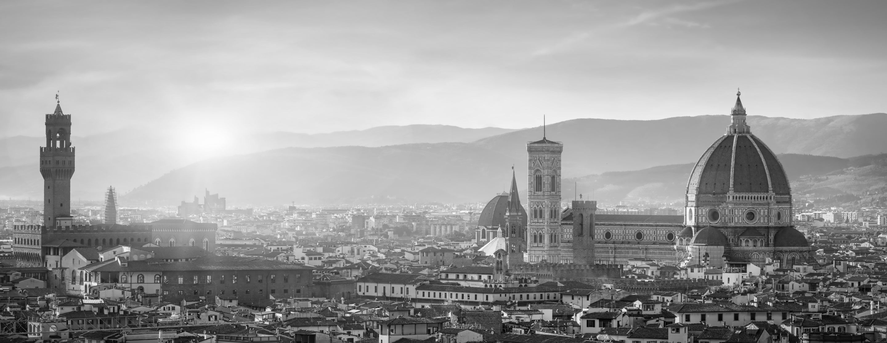 Foto di Firenze con vista su Palazzo Vecchio, il Duomo, il Campanile di Giotto e gli altri monumenti principali